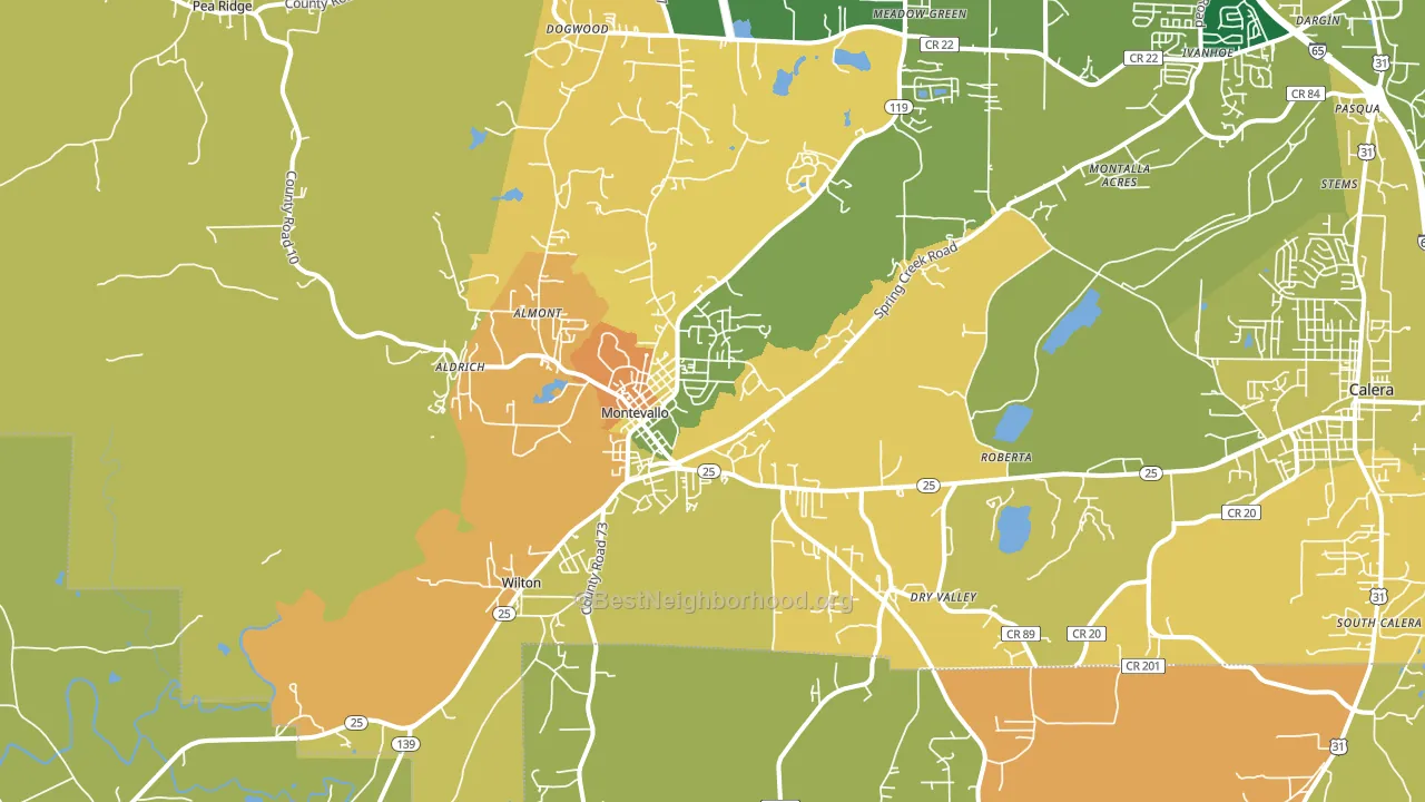 35115, AL block-group voter-turnout map