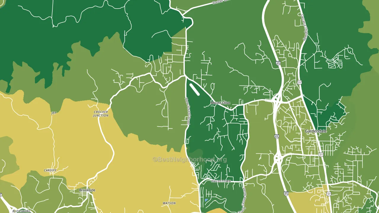 35117, AL block-group voter-turnout map