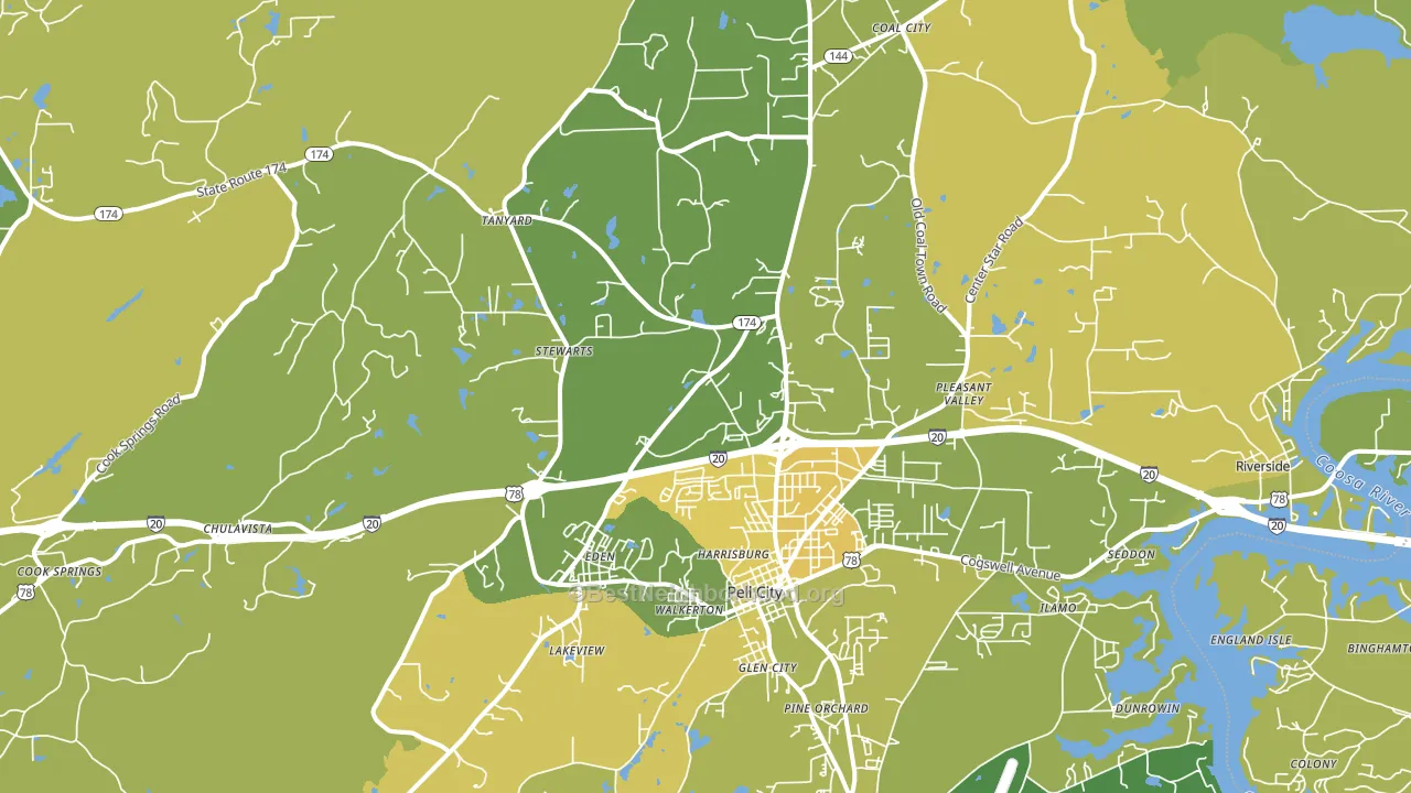 35125, AL block-group voter-turnout map