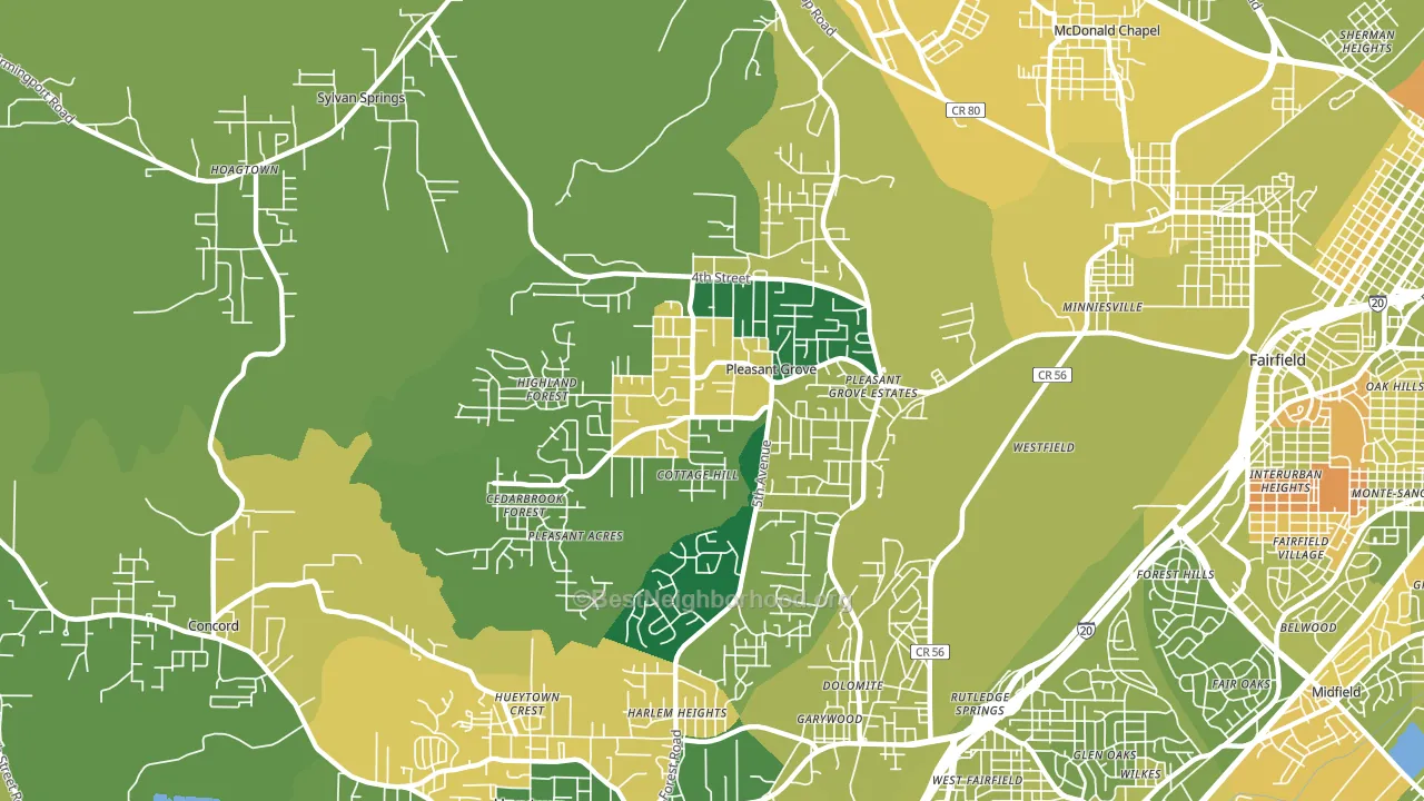 35127, AL block-group voter-turnout map