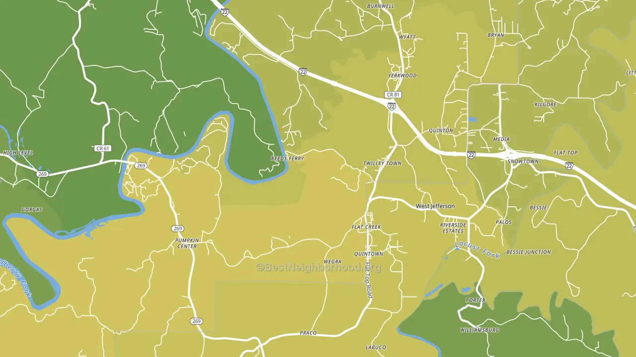 35130, AL block-group voter-turnout map