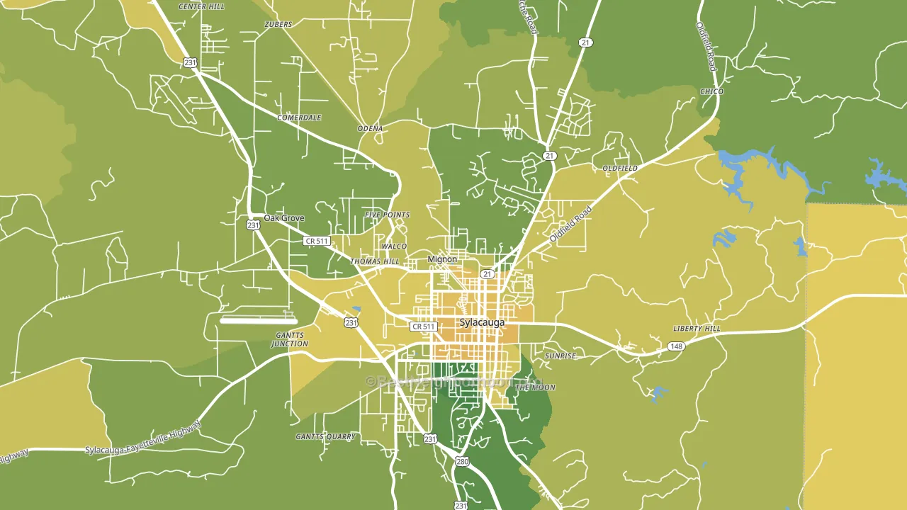 35150, AL block-group voter-turnout map