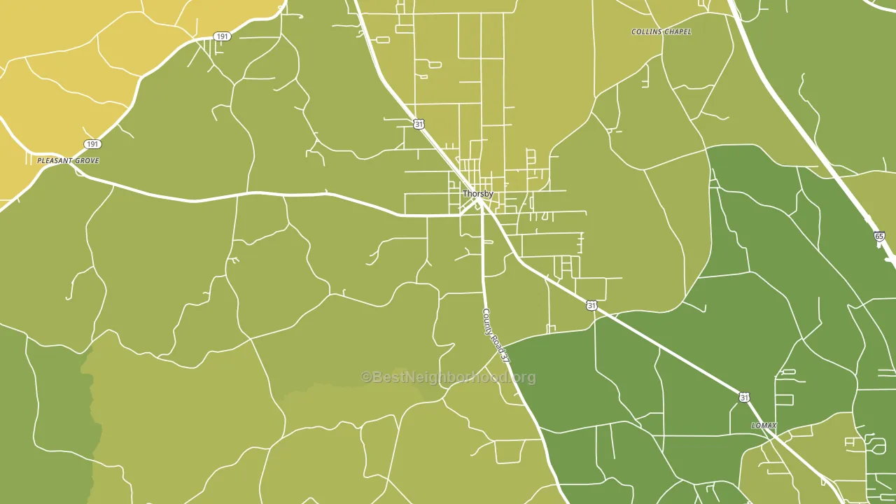 35171, AL block-group voter-turnout map