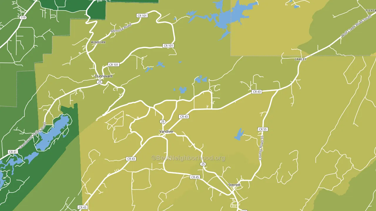 35176, AL block-group voter-turnout map