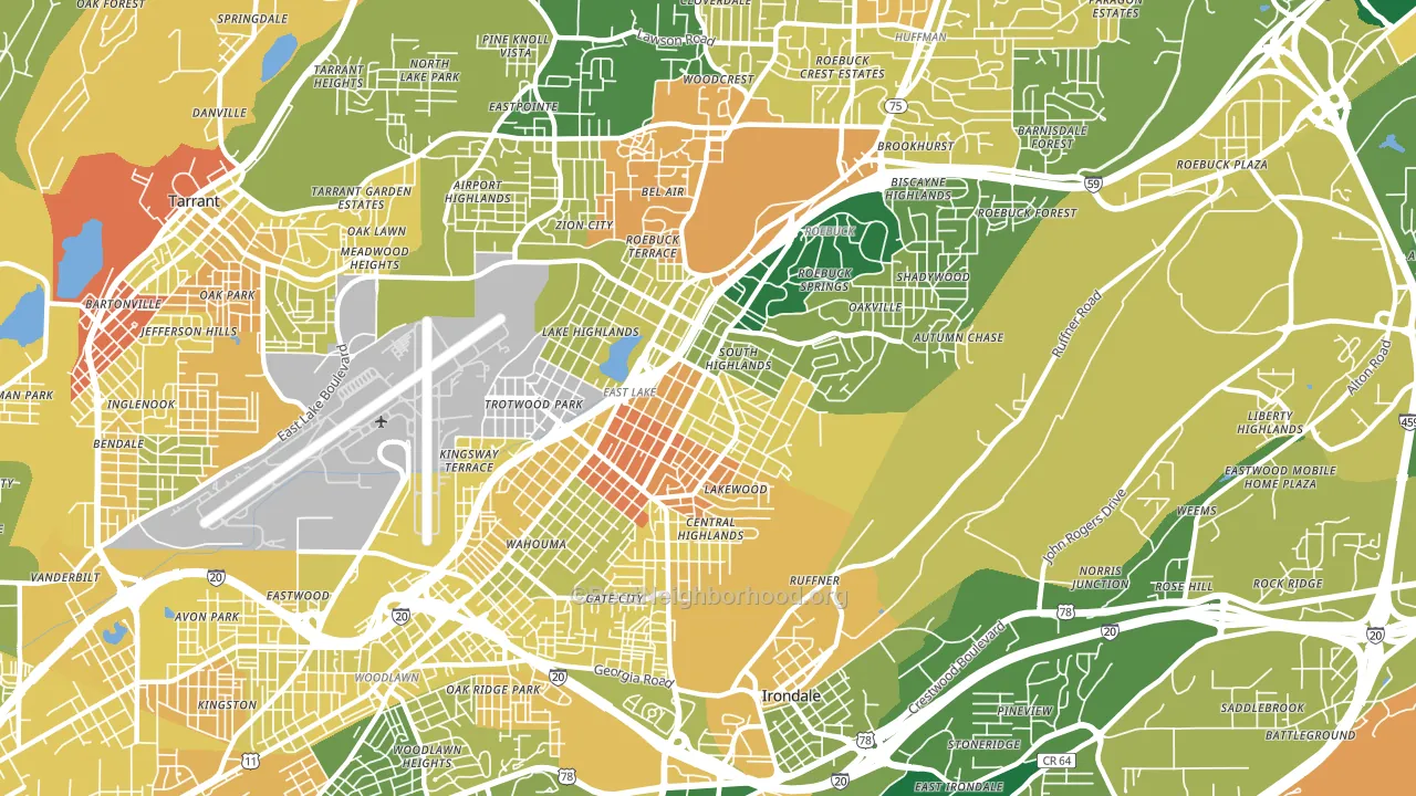 35206, AL block-group voter-turnout map