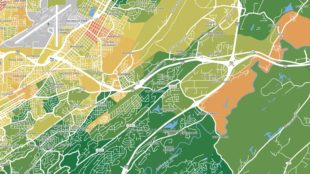 35210, AL block-group voter-turnout map