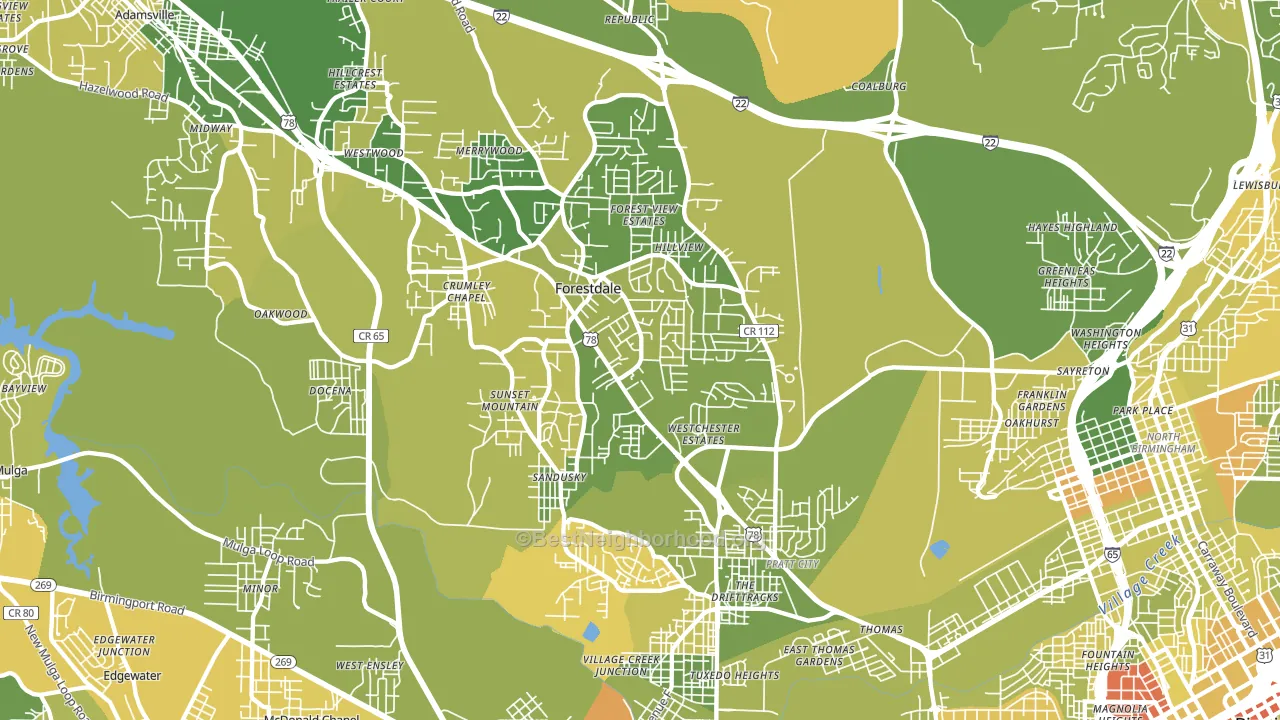 35214, AL block-group voter-turnout map