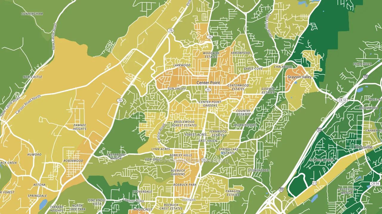 35215, AL block-group voter-turnout map