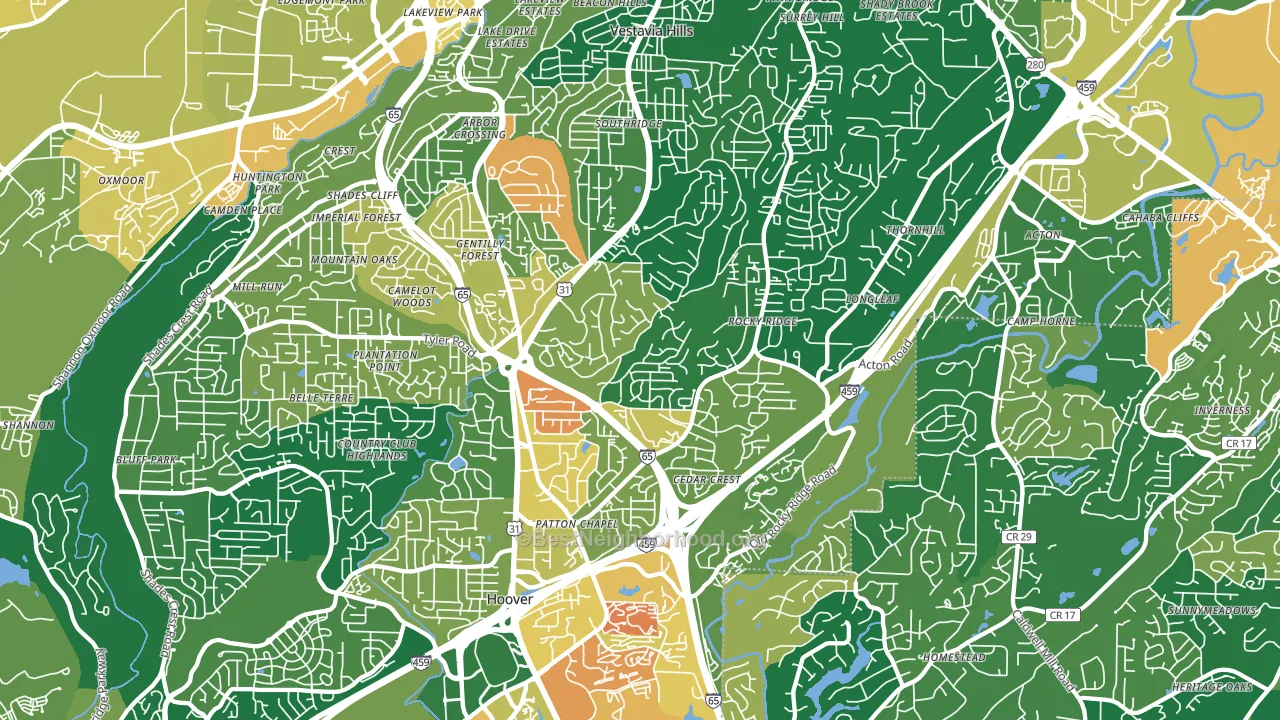 35216, AL block-group voter-turnout map
