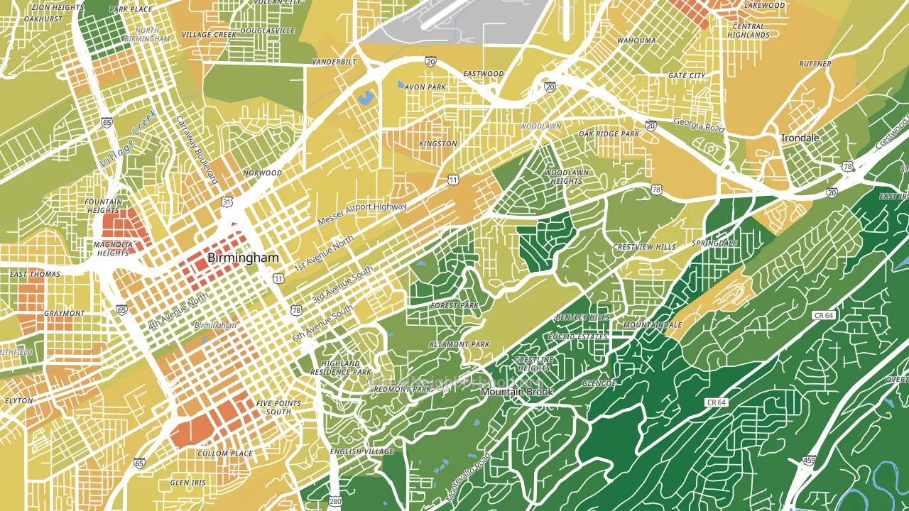 35222, AL block-group voter-turnout map