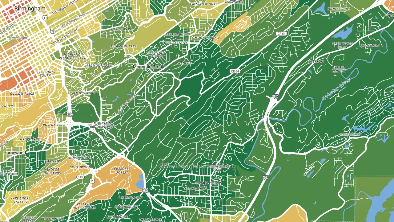 35223, AL block-group voter-turnout map