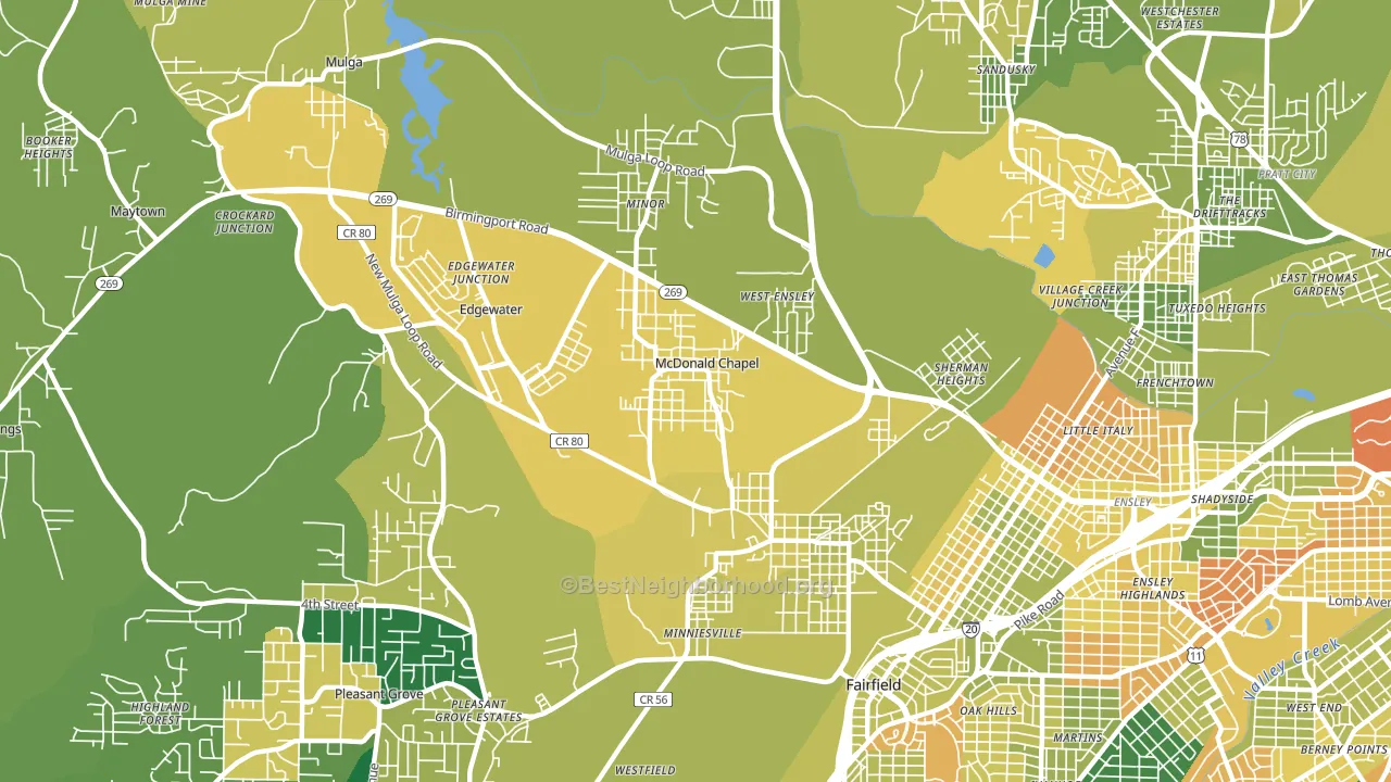 35224, AL block-group voter-turnout map