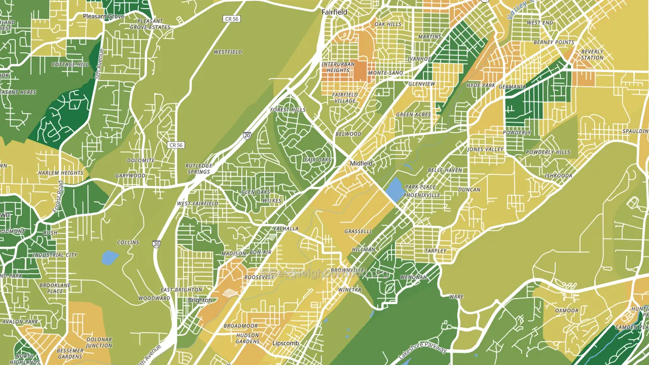 35228, AL block-group voter-turnout map