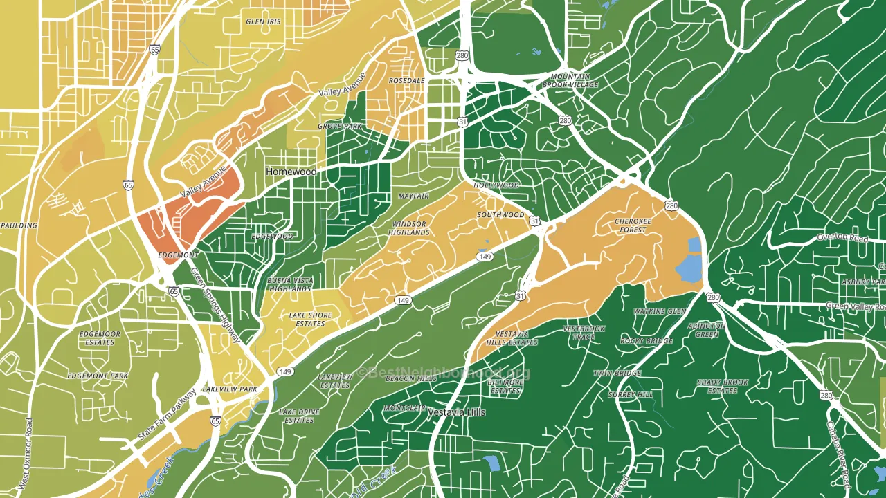 35229, AL block-group voter-turnout map