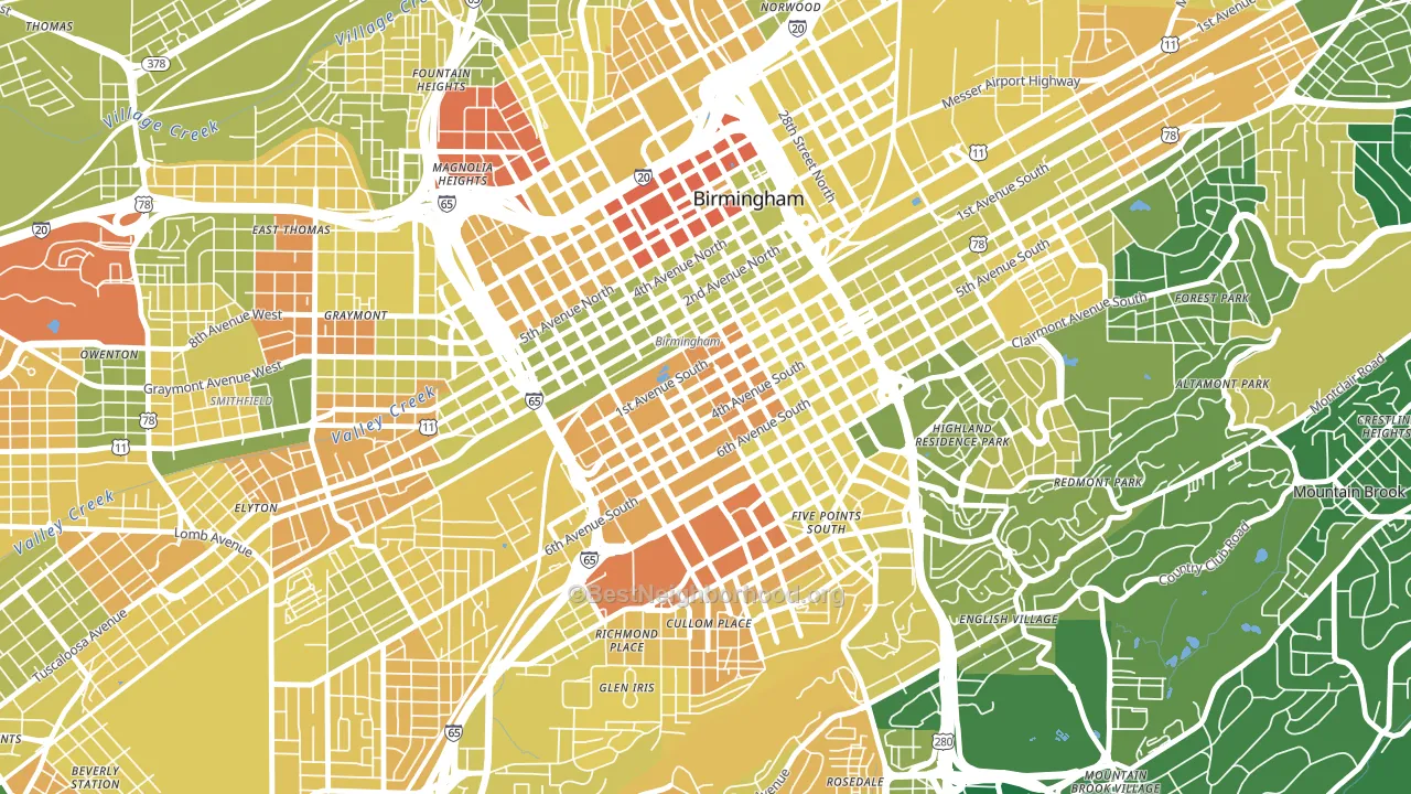 35233, AL block-group voter-turnout map