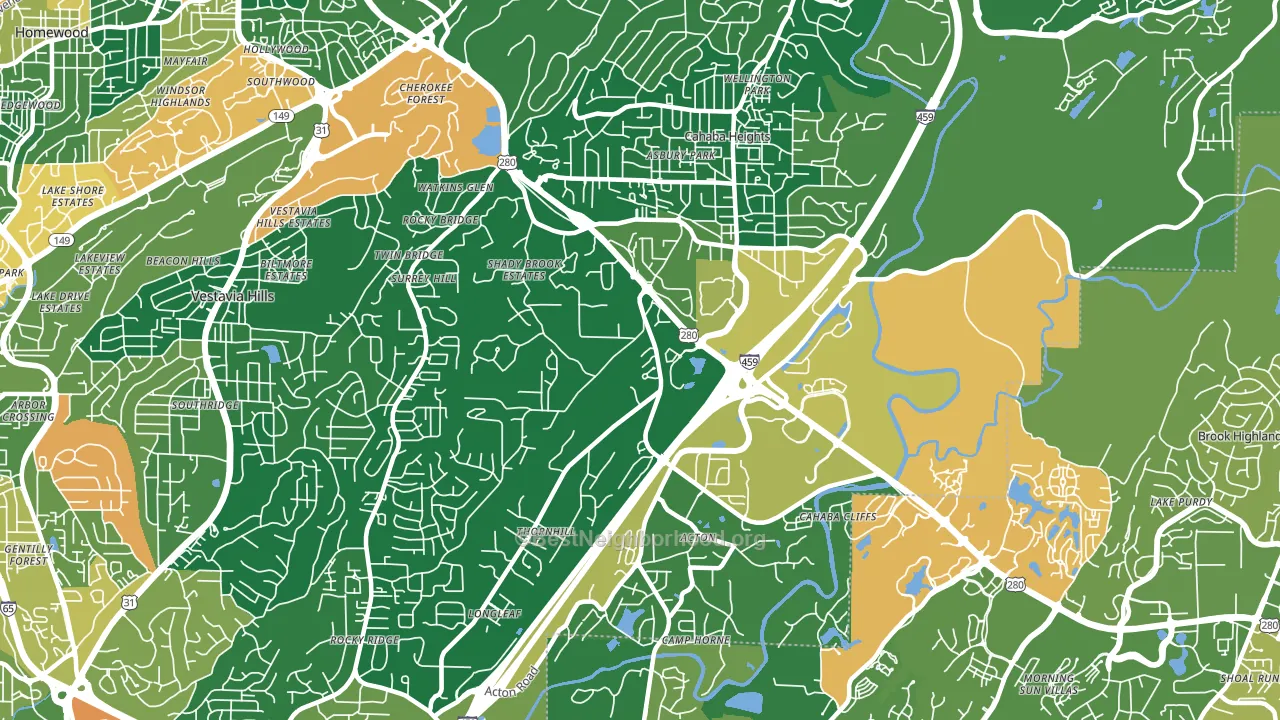 35243, AL block-group voter-turnout map