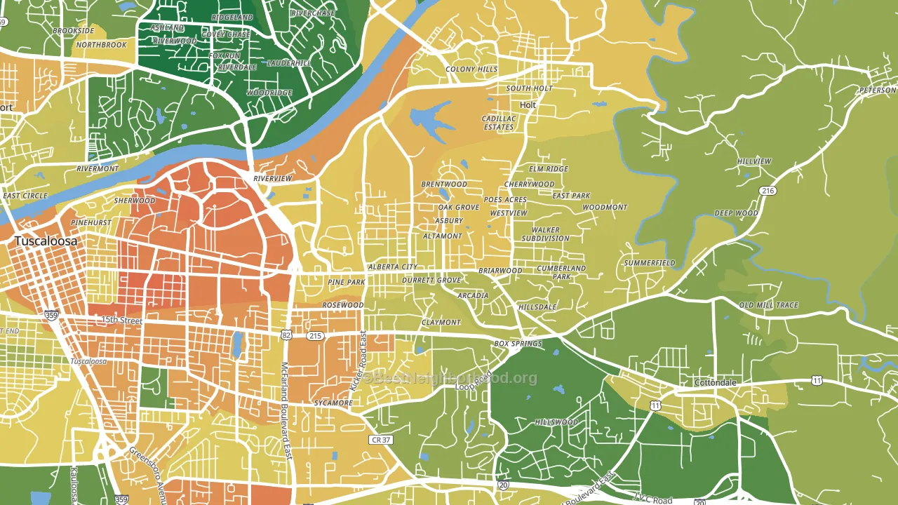 35404, AL block-group voter-turnout map