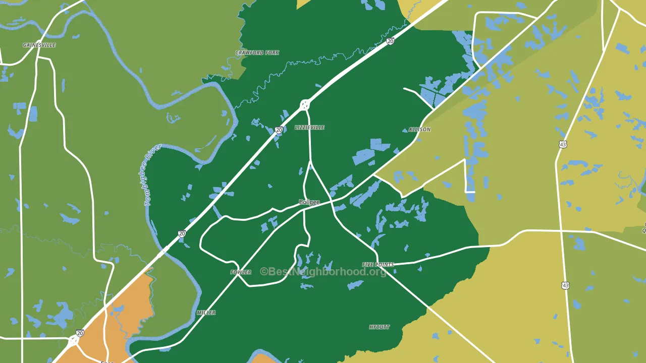 35443, AL block-group voter-turnout map