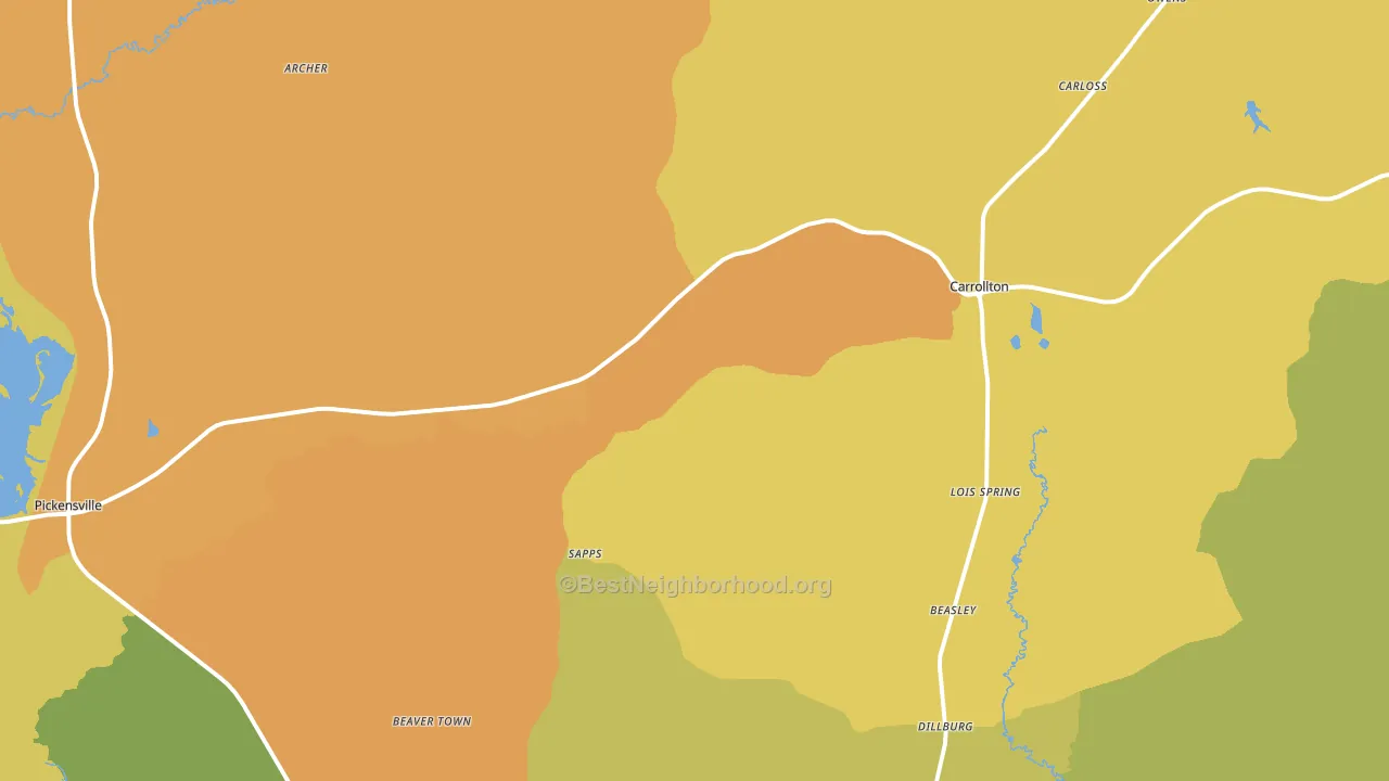 35447, AL block-group voter-turnout map