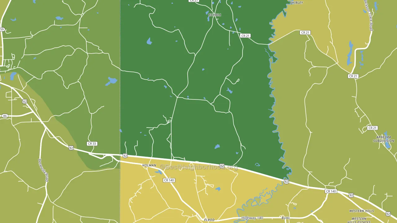 35458, AL block-group voter-turnout map