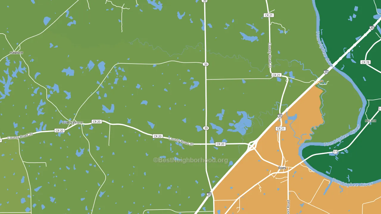 35460, AL block-group voter-turnout map