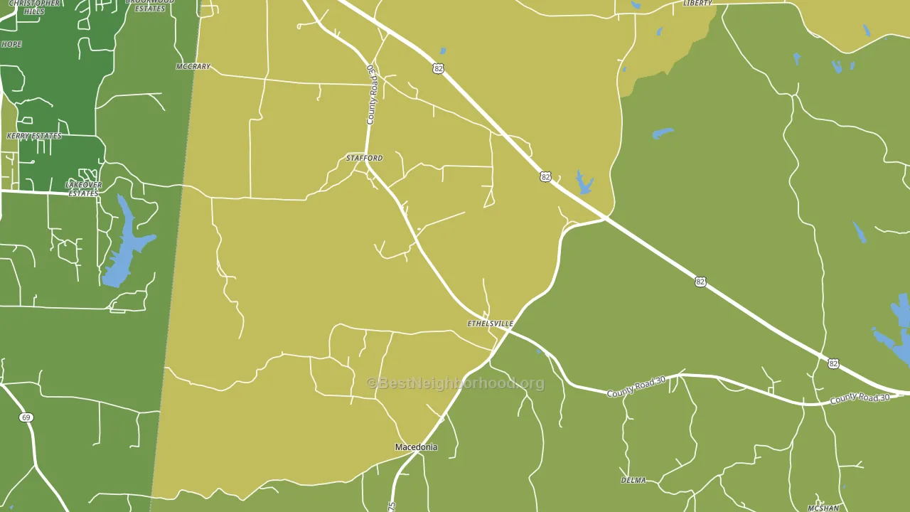 35461, AL block-group voter-turnout map