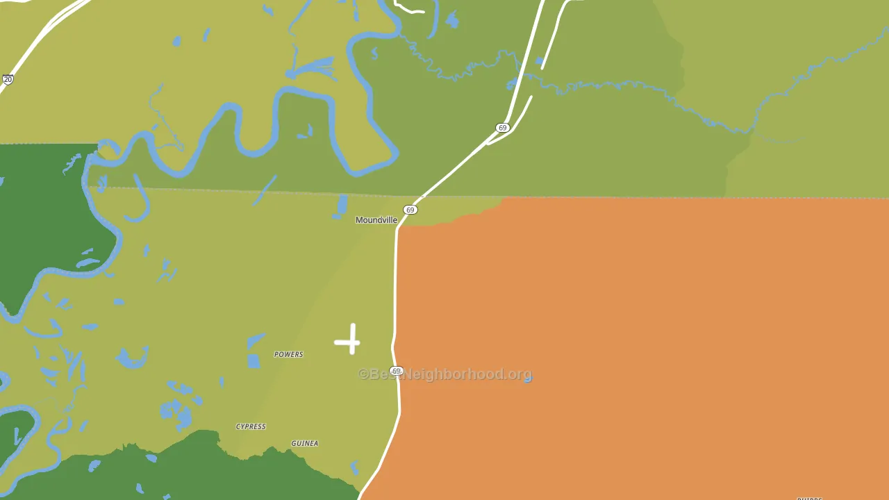 35474, AL block-group voter-turnout map