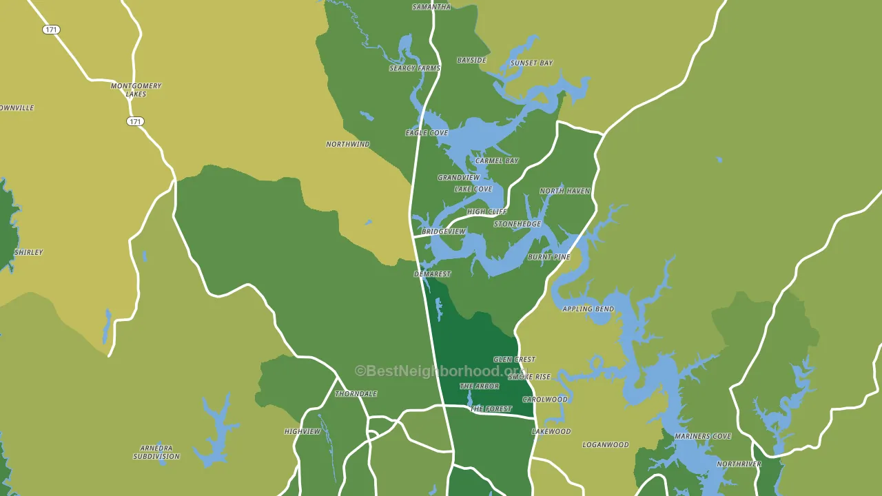 35475, AL block-group voter-turnout map