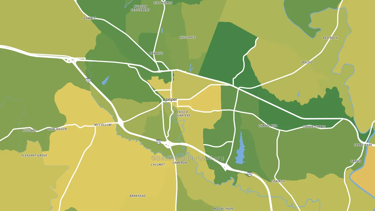 35501, AL block-group voter-turnout map