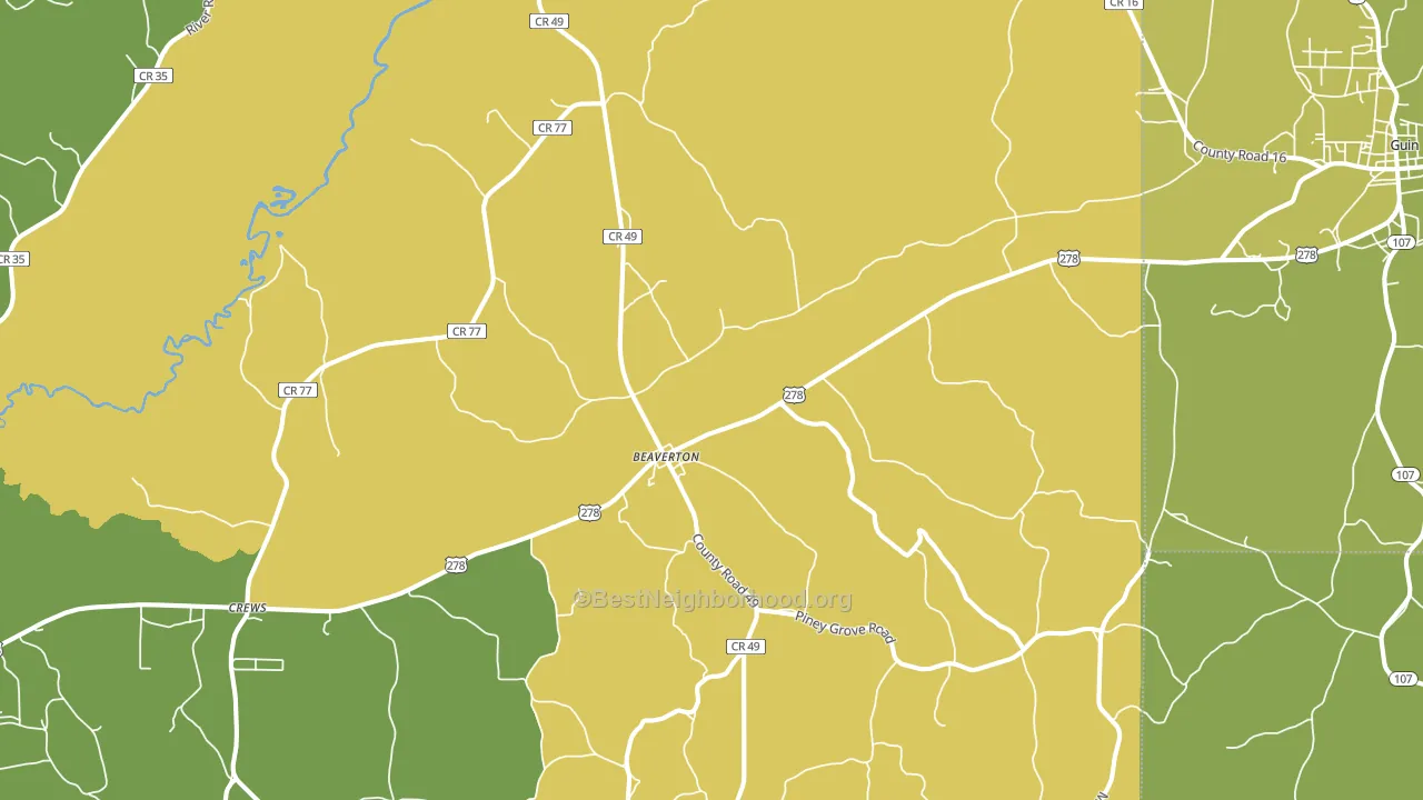 35544, AL block-group voter-turnout map