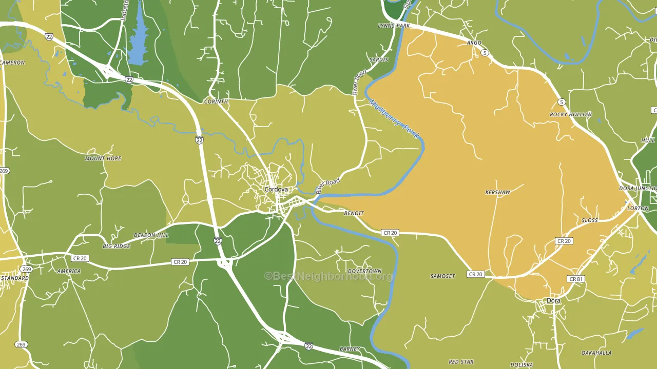 35550, AL block-group voter-turnout map
