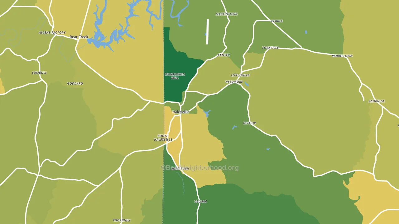 35565, AL block-group voter-turnout map