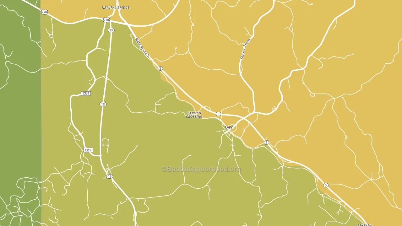 35575, AL block-group voter-turnout map