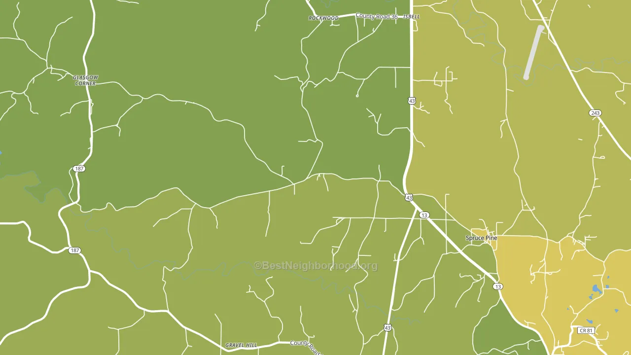 35585, AL block-group voter-turnout map