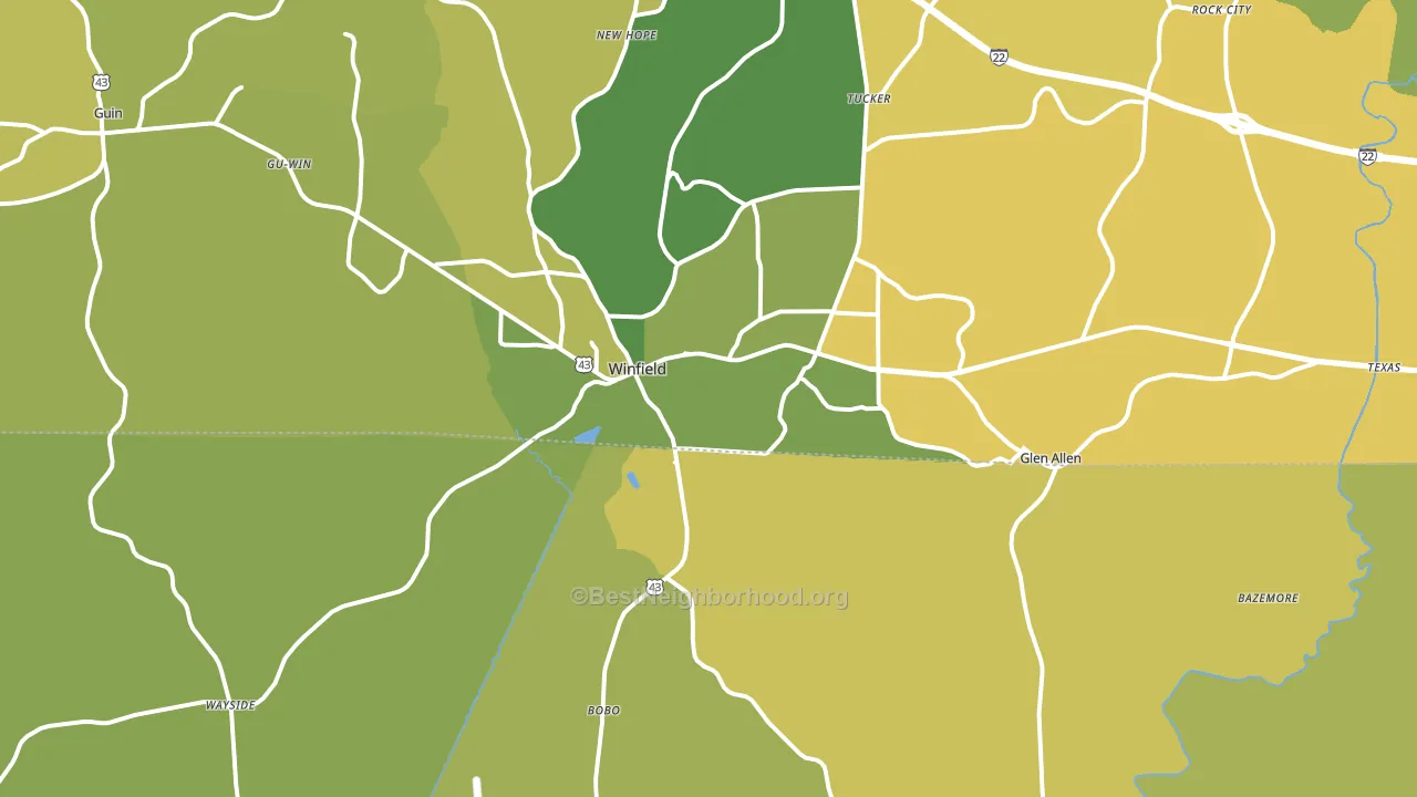 35594, AL block-group voter-turnout map