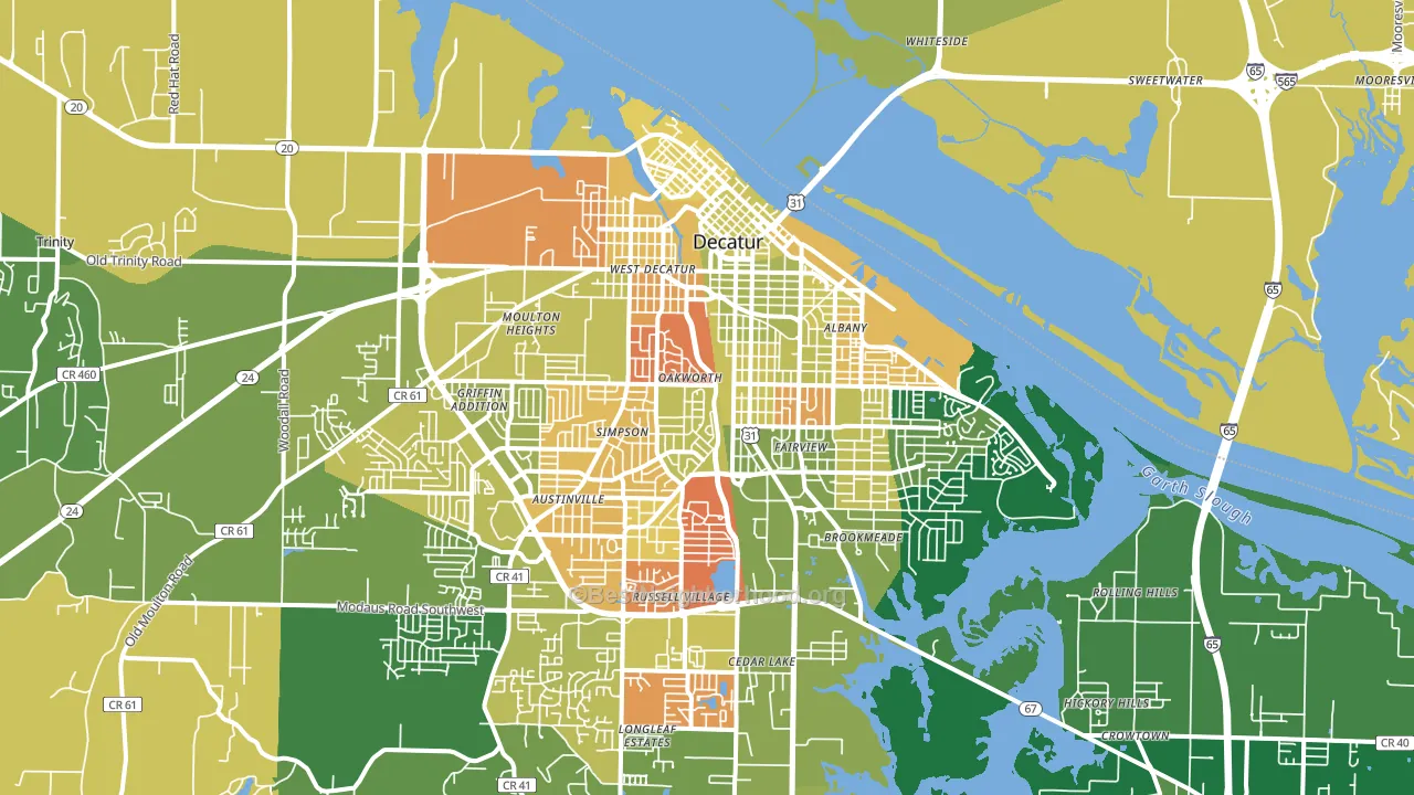 35601, AL block-group voter-turnout map