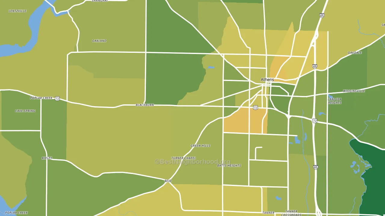35611, AL block-group voter-turnout map