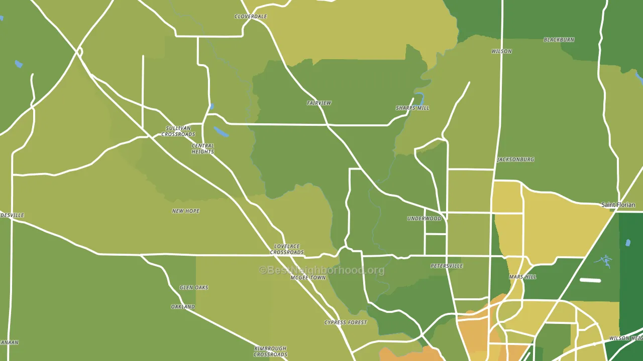 35633, AL block-group voter-turnout map