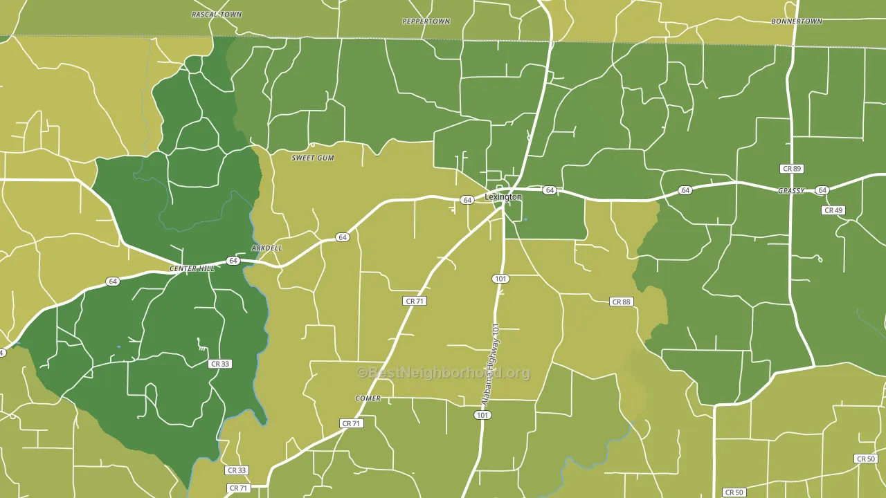 35648, AL block-group voter-turnout map