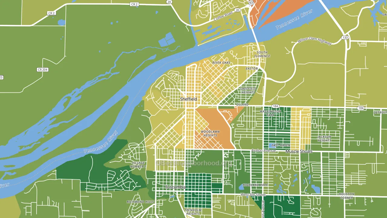 35660, AL block-group voter-turnout map