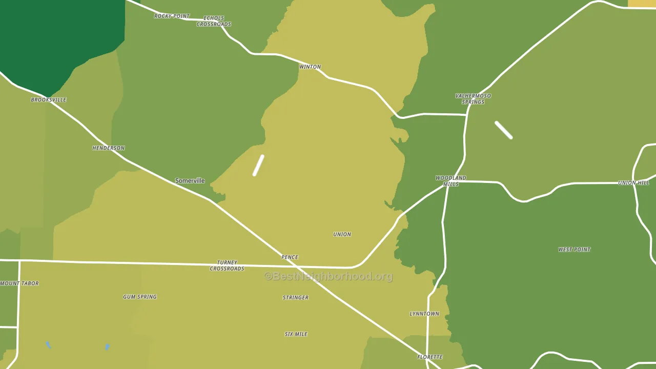 35670, AL block-group voter-turnout map