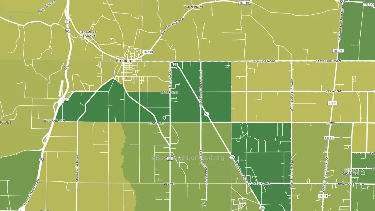 35739, AL block-group voter-turnout map