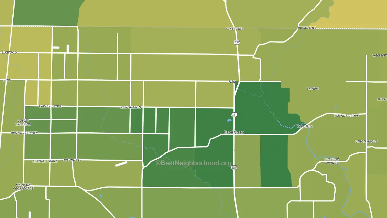 35750, AL block-group voter-turnout map