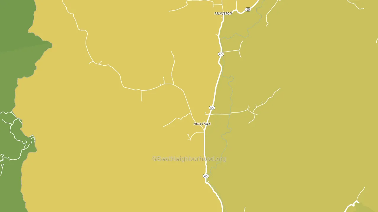 35751, AL block-group voter-turnout map