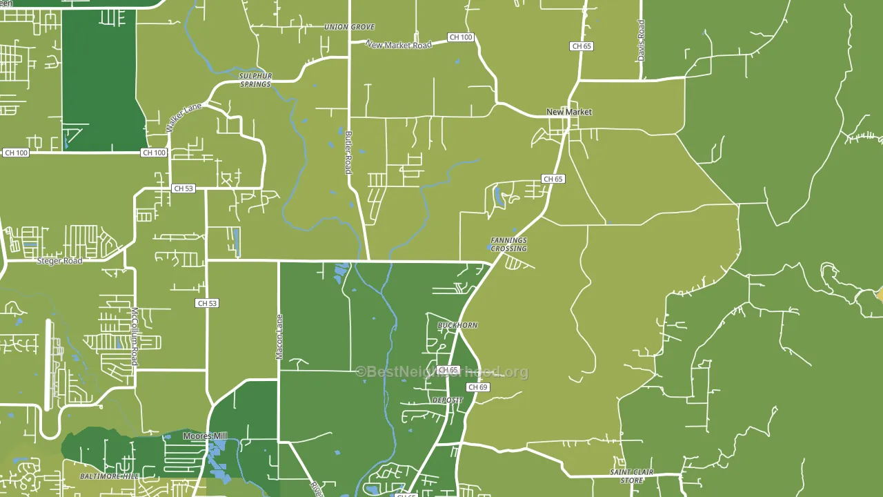 35761, AL block-group voter-turnout map