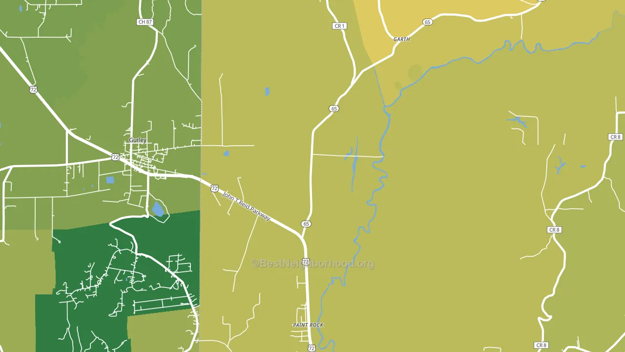 35764, AL block-group voter-turnout map