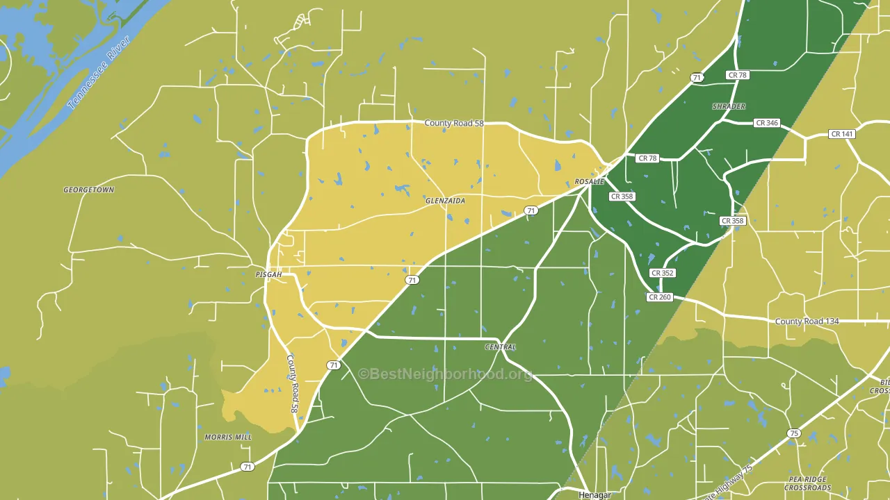 35765, AL block-group voter-turnout map