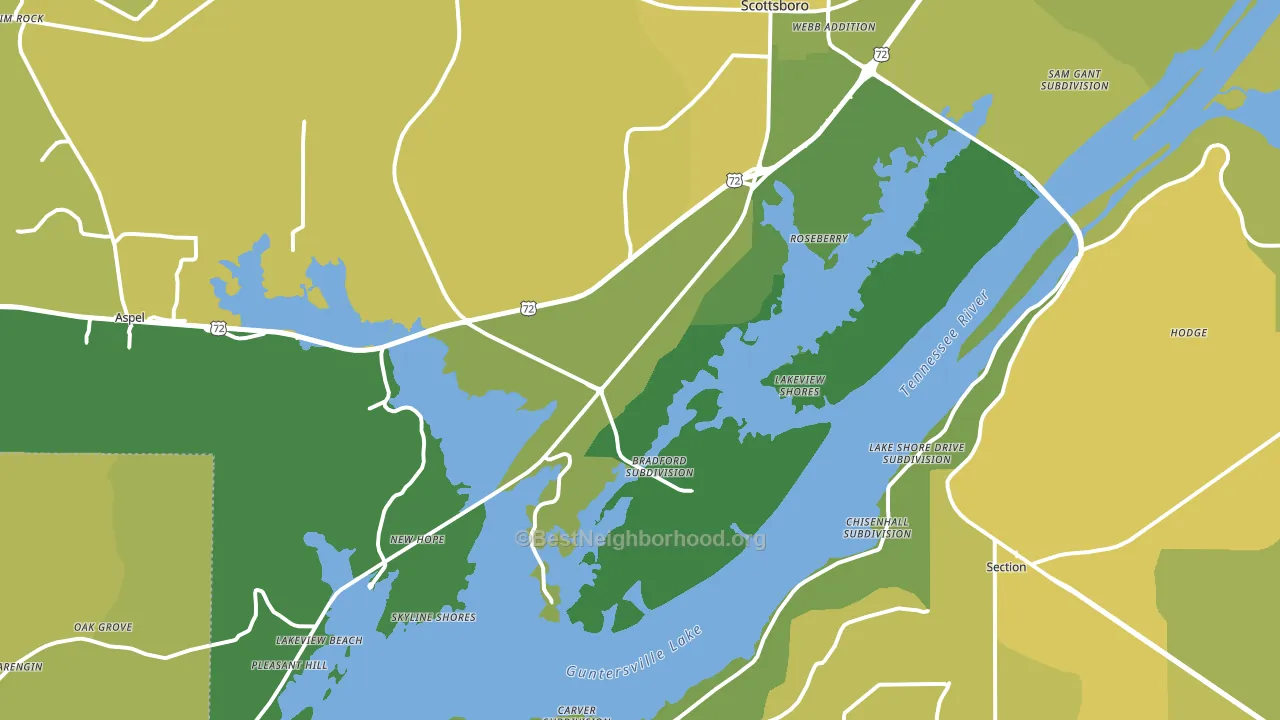 35769, AL block-group voter-turnout map
