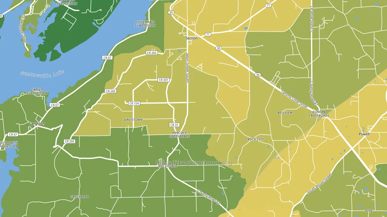 35771, AL block-group voter-turnout map