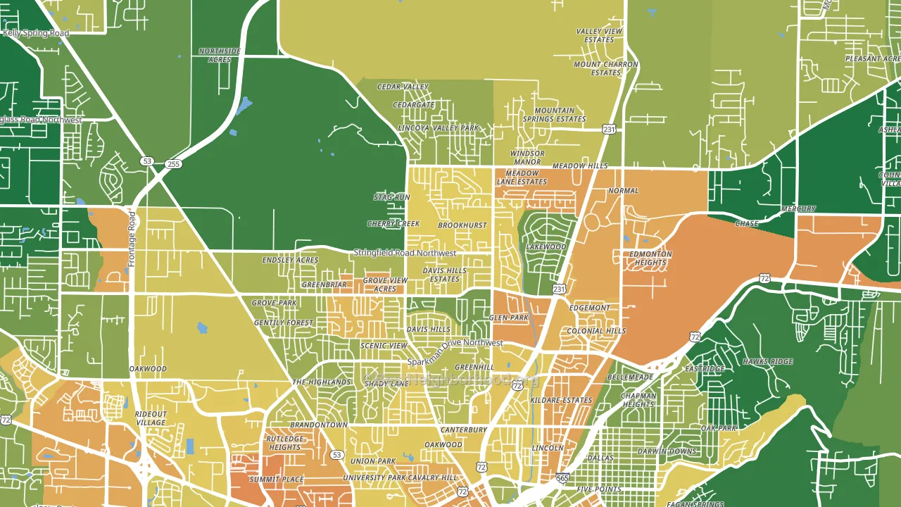 35810, AL block-group voter-turnout map